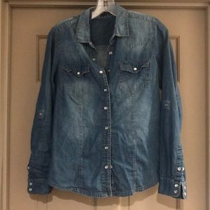 Denim button down